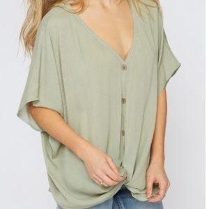 Button down top with knot detail